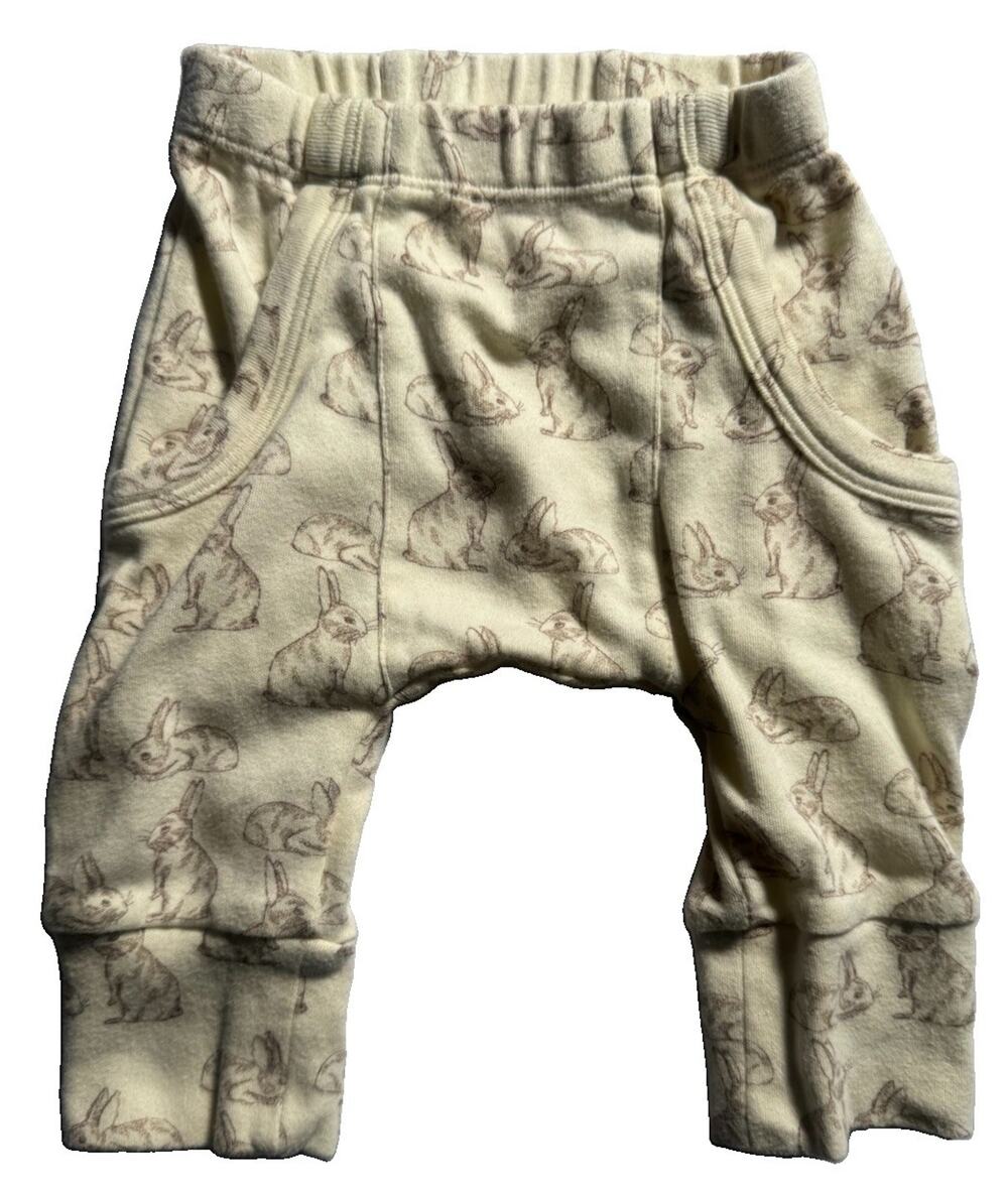 Kate Quinn Baby 3-6M Bunny Rabbit Print Harem Pants Organic Cotton Neutral